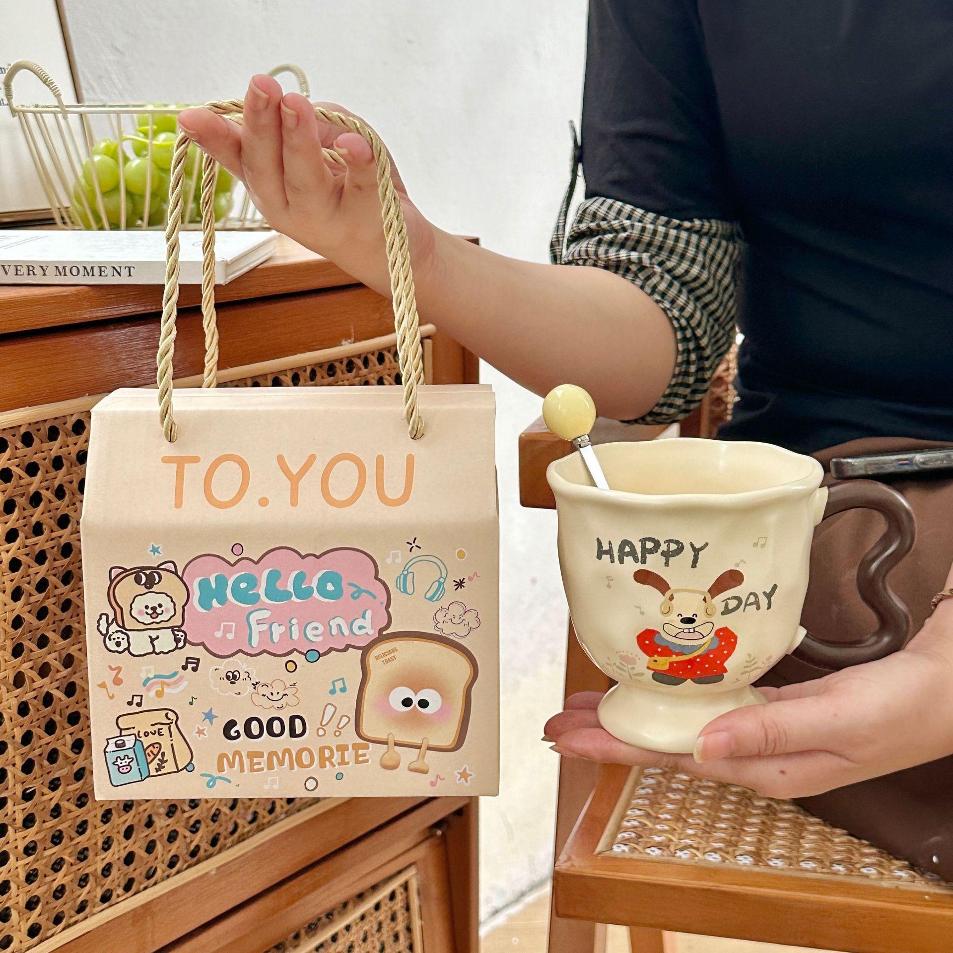 

Милая кружка с щенком, высокие стаканы для воды для мужчин и женщин для дома, креативные керамические чашки для друзей, сувениры 301-400ml