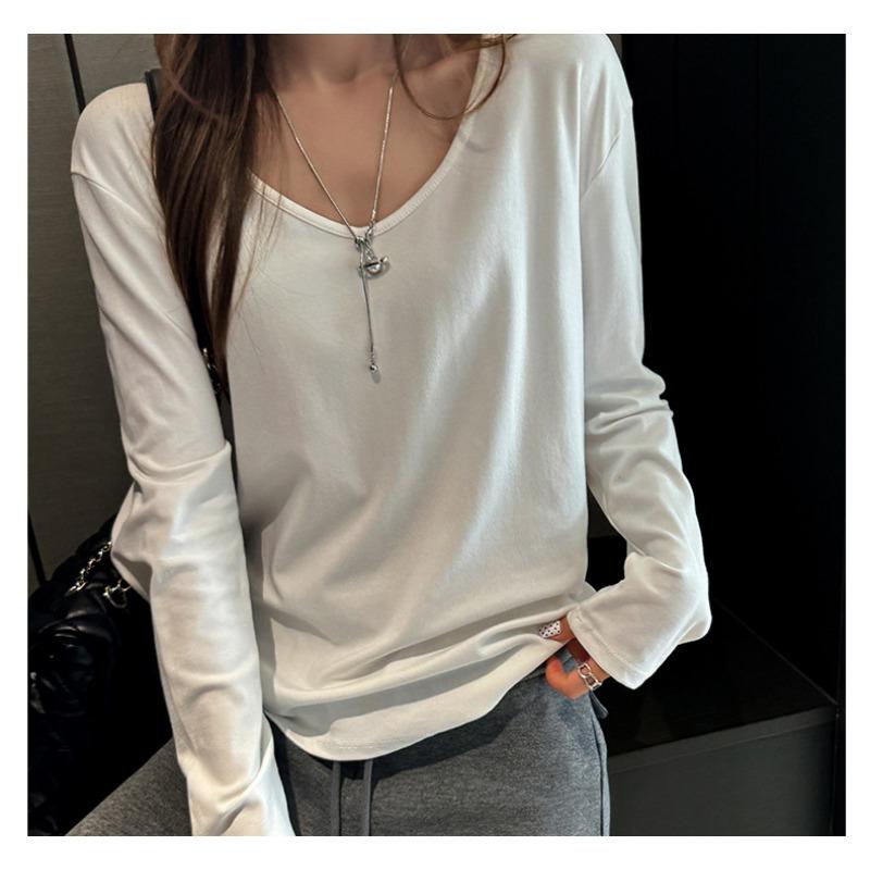 Women S Loose Fit V Neck Long Sleeve T Shirt Casual Lazy Style Top