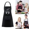 Couple Apron Set Polyester Kitchen Cooking Apparel Adjustable Ties MR & Mrs Design Black Matching Outfit Protection