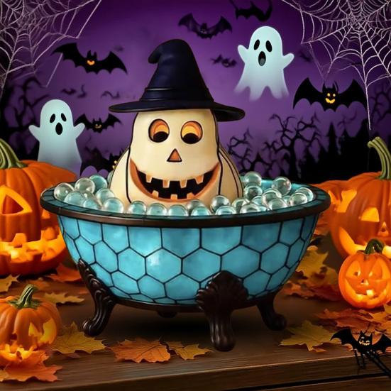 Halloween Ghost Bubble Bath Lamp Spooky Reading Book Cartoon Ghost Decorative Lamp Home Office Desktop Decoration