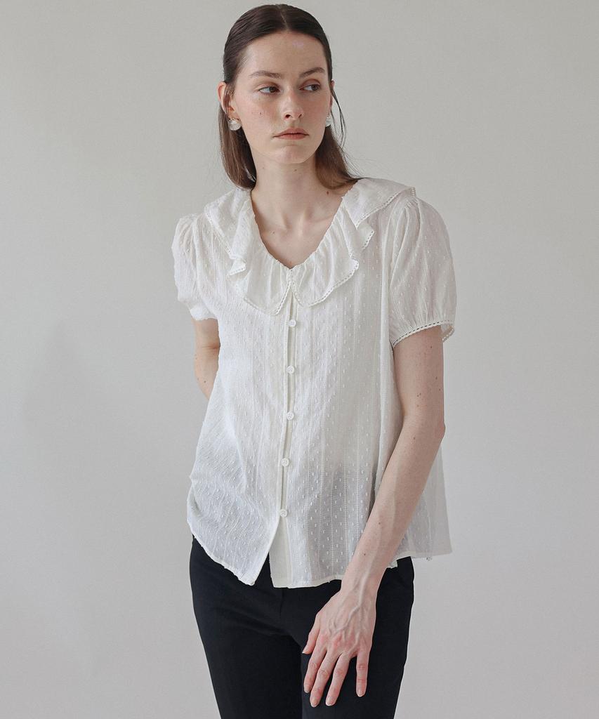 Keullaepeu Romantic Ruffle Blouse_Ivory