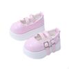 BJD Doll Shoes Buckle Straps Mary Janes Glossy Toy Accessory Black
