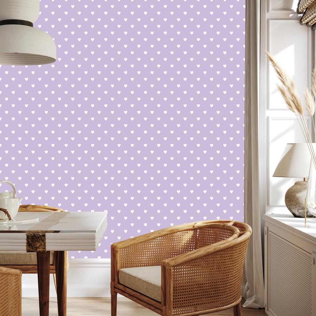 Lavender Hearts Wallpaper 50x1000