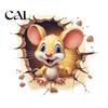Easy Peel And Stick Home Decorations 3D Cartoon Mouse Toilet Sticker, Waterproof PVC Wall Decal, Self Washable Art for Bathrooms Adhesive Removable