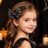Durable Leather Hair Bows Halloween Bat Bow Clips for Women Girls, Glitter Wing Hairpin Kids Costume Pieces Ponytails And Braids, Cute Holiday