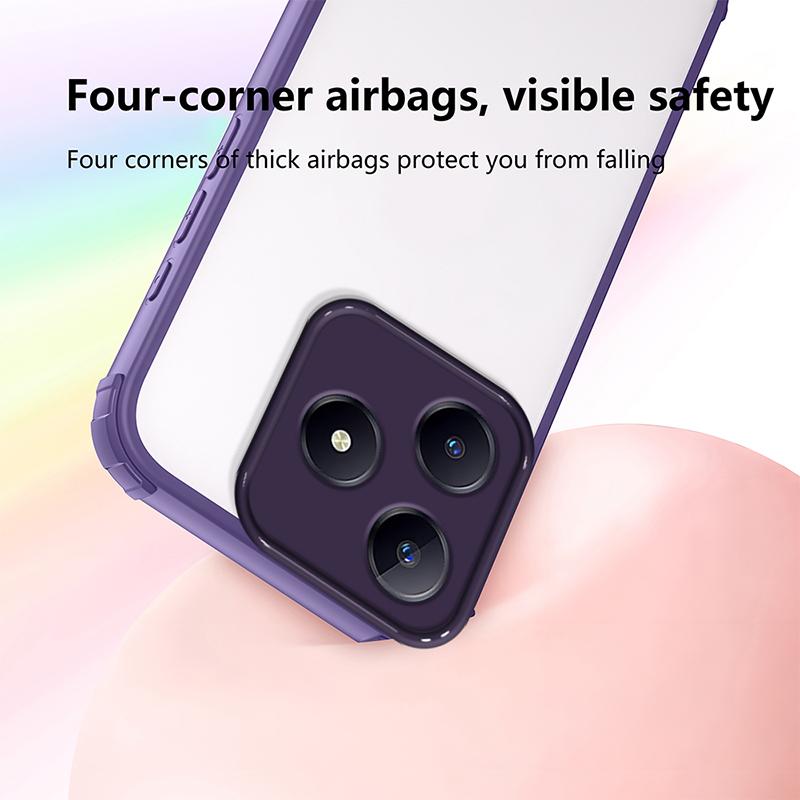 Braune Stoßfeste Silikon-Stoßstangen-Handyhülle Für Realme Narzo 70 Pro 70X Narzo 10 60X N53 N63 Transparente Schutz-Rückabdeckung