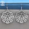 925 Sterling Silver Round Geometry Drop Earring Jewelry