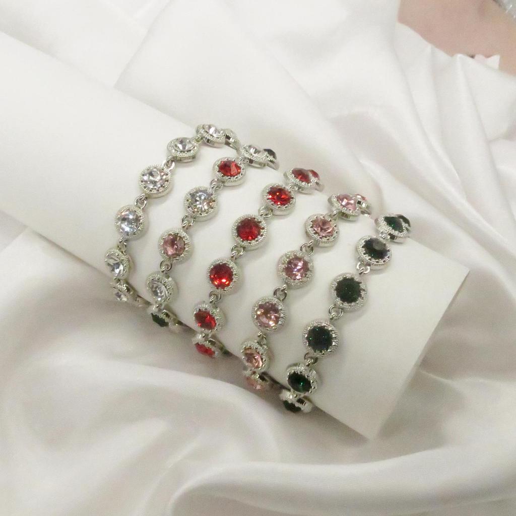 Elegantes buntes Strassarmband für Damen - Hochwertiger Edelstein Brautschmuck