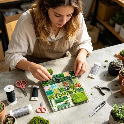 Green Beaded Plant Kit Beads Plant Handmade Making Kit Forever Plant Kit Jewelry Making Rings Earring Crafts DIY Bracelets