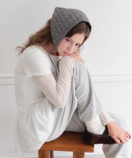 Laenilaeni Starry Triangle Bonnet Earcuffs - Starry Triangle Bonnet [ Grey ]