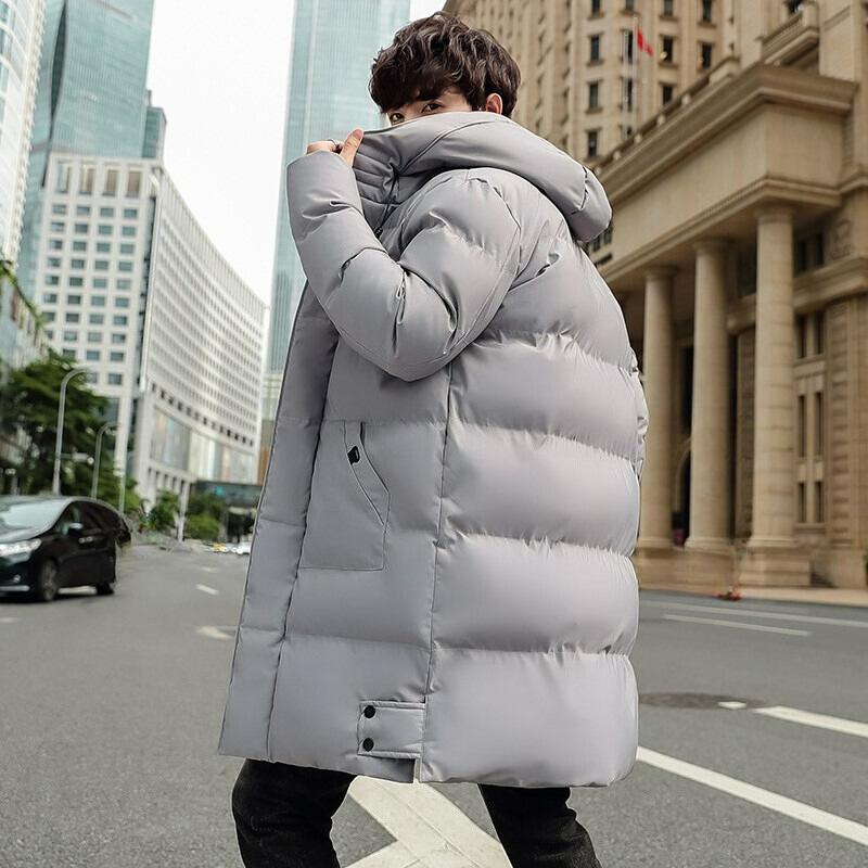 M-8XL Übergröße Mittellange Wattierte Jacke Herren Winter Locker Kapuzenwattierte Jacke Warmer Mantel Dick Wattierte Jacke