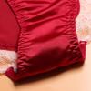 Crystal Bow Rhinestone Satin Panties Ice Silk Lace Briefs for Women Sweet Lace Tie Panties  Girl
