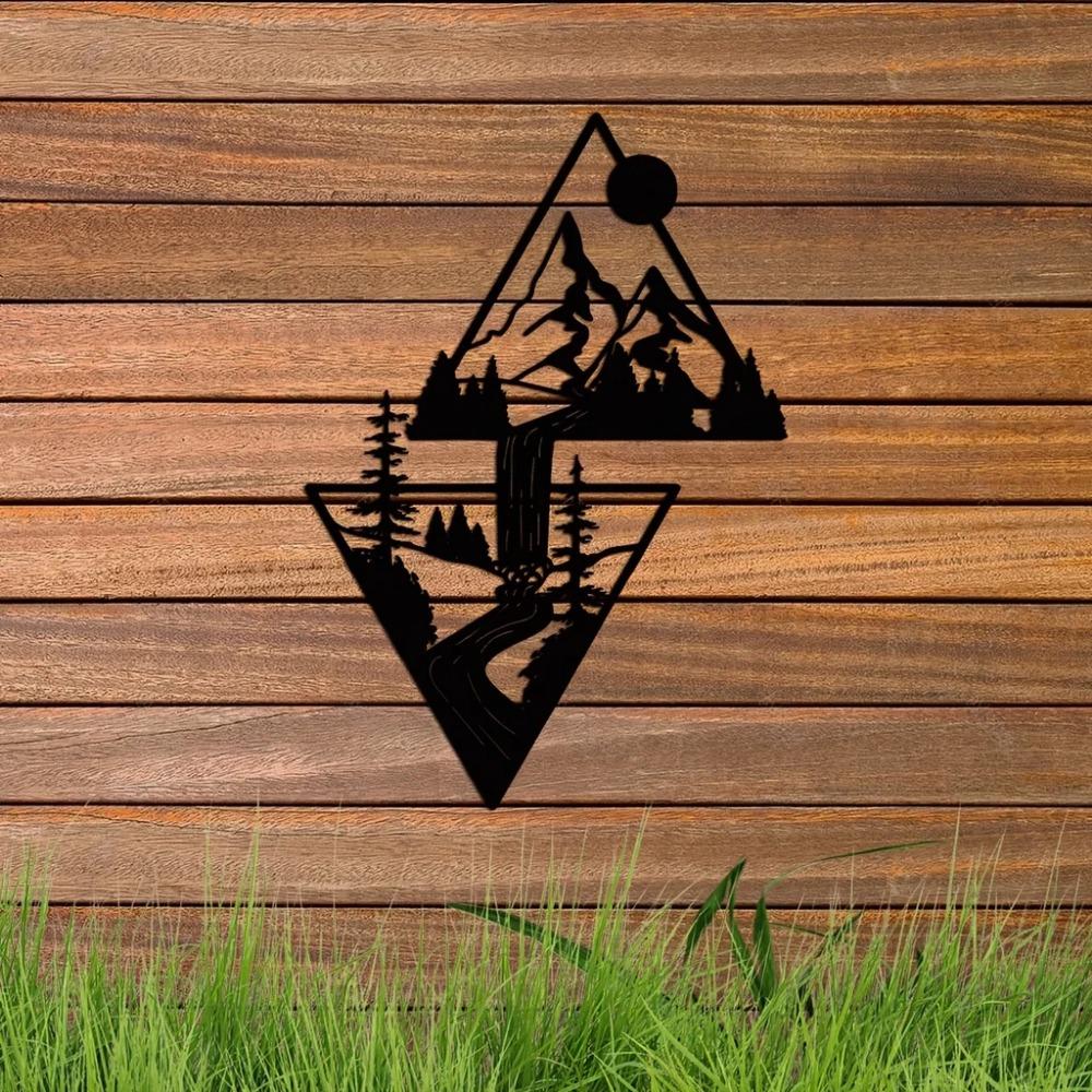 1pc Scenery Theme Decor - Stunning Wall Art Decorations, Modern and Dreamy for Bedroom, Metal Wall Hanging Sticker Mural