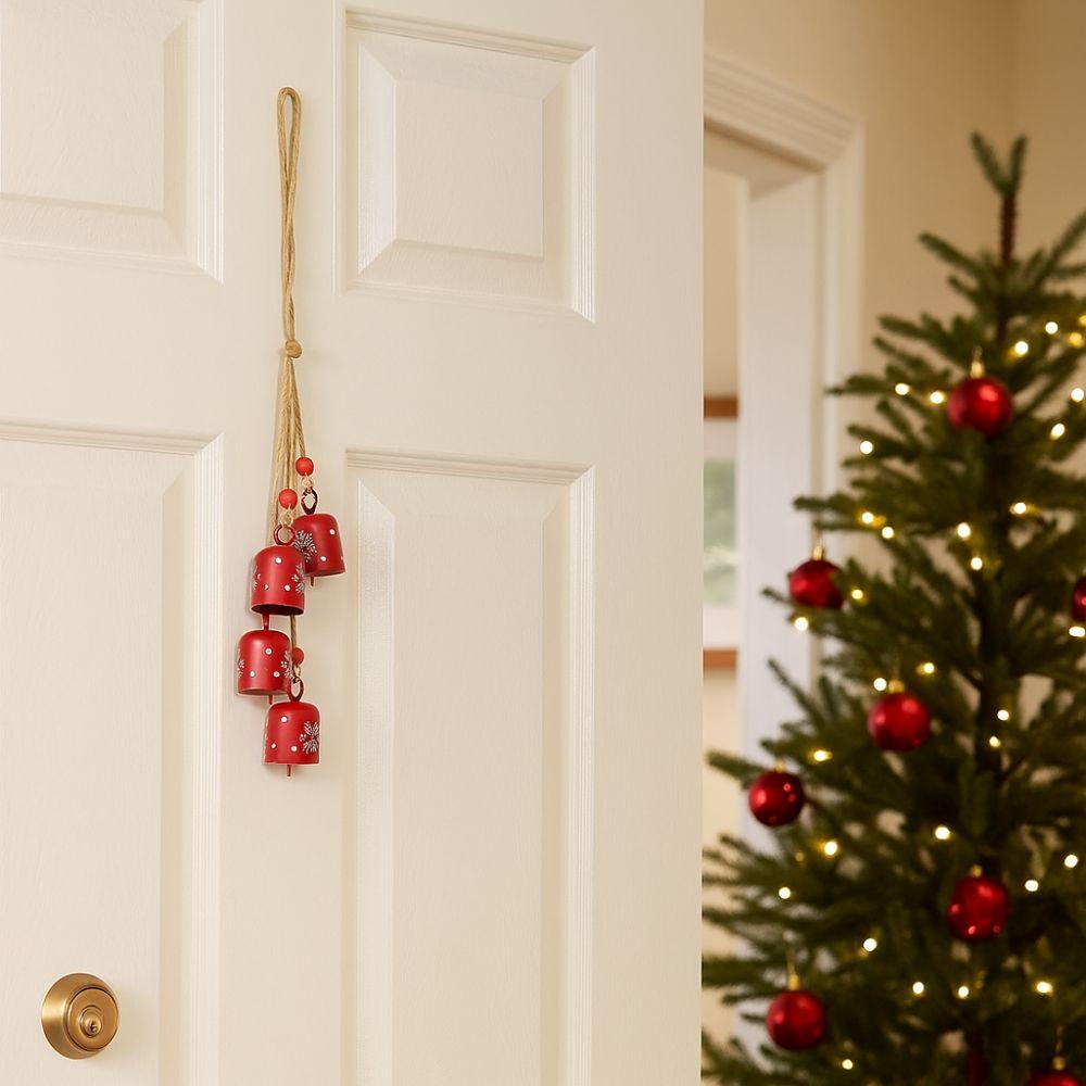 Snowflake Christmas Tree Bells String Vintage Creative Bells Pendant  Christmas Decoration
