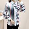 Fashion New Striped Long Sleeved Shirts Spring Summer Casual Thin Single Breasted Button Blouses Turn-down Collar Clothes