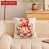 1PC Nuan Series Christmas Pillowcase Gingerbread Santa Claus Pattern Printed Soft Cushion Cover for Sofa Living Room Bedroom Home Decor Party Decor