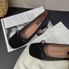 2025 neuer Herbst und Winter weichsohlige Schleife weichsohlige Fußbedeckung vielseitige flache Öffnung weichsohlige Doudou Damen Einzelschuhe für Schwangere