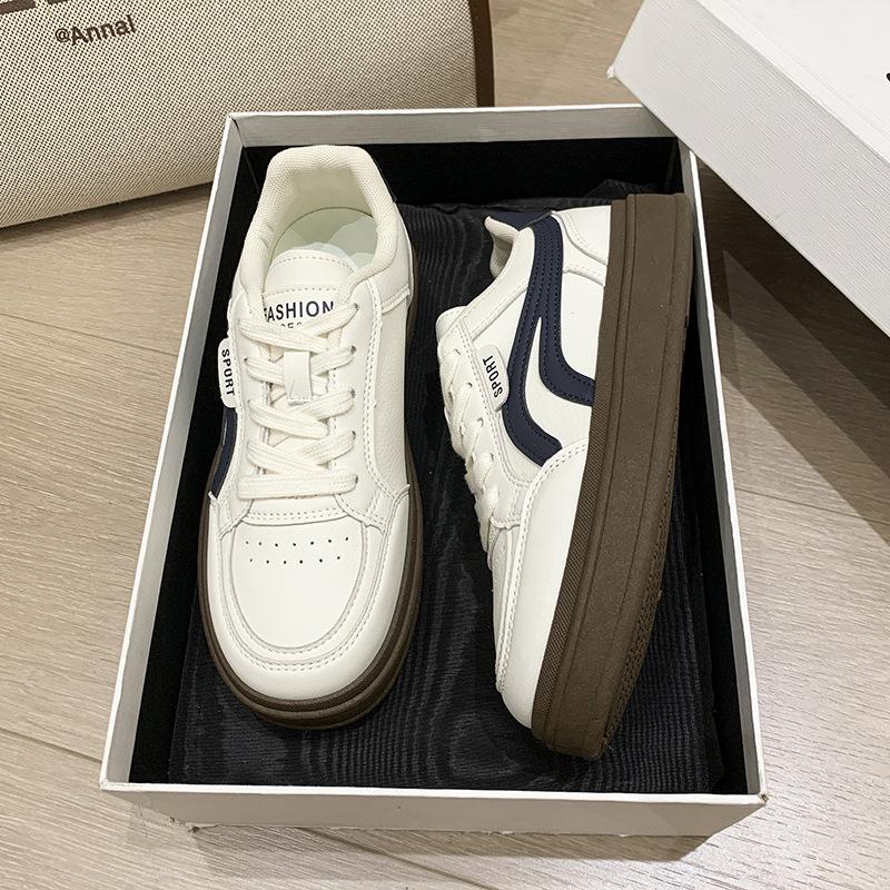 

Little white shoes women s 2025 new spring and autumn thick-soled versatile explosive shoes fashion temperament women s shoes soft-soled sports board 40 синий