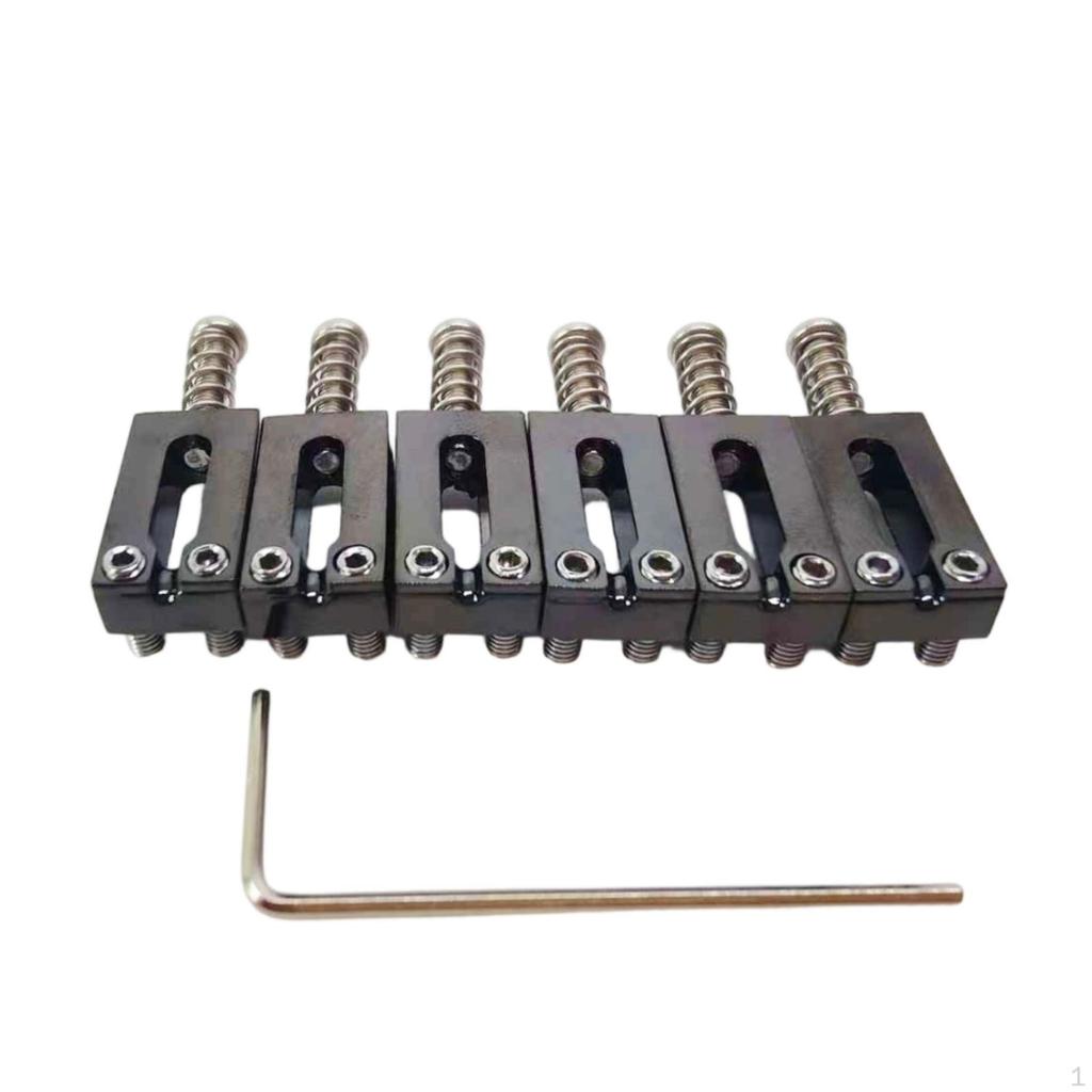 6 Pieces Electric Guitar Bridge Saddle 10.5mm Set with Spring Screws Zinc Alloy