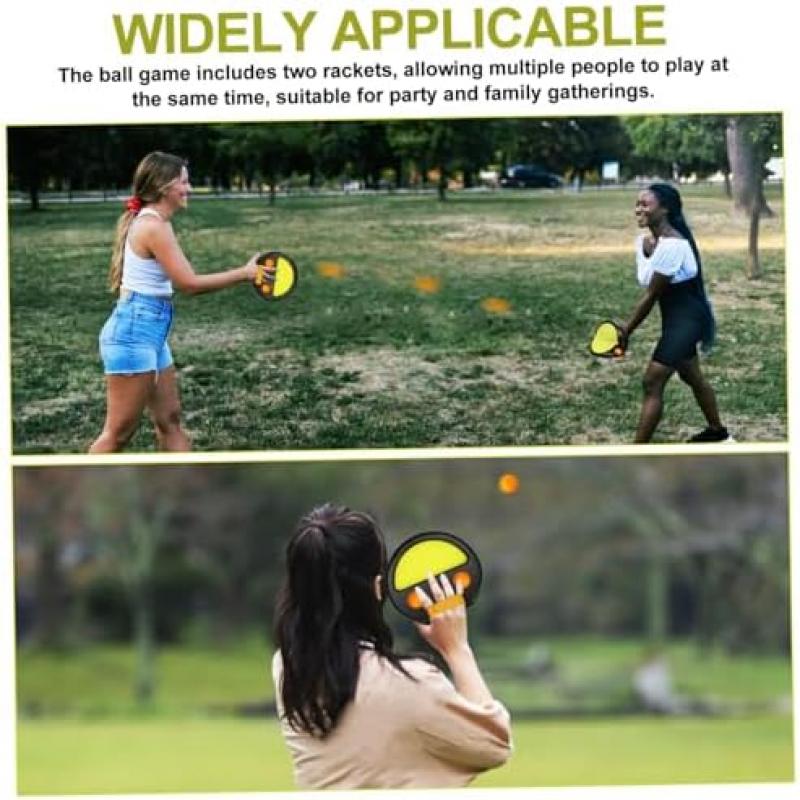 ibasenice Outdoor Throwing and Catching Ball Games Set with Handle, Lightweight & Durable for Garden Beach Park Activities, Kids & Adults Toy