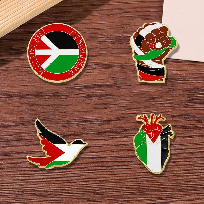 Peace and Freedom Brooch, Palestinian Flag Brooch, Chest Badge, Clothing Accessories, Palestinian Brooch