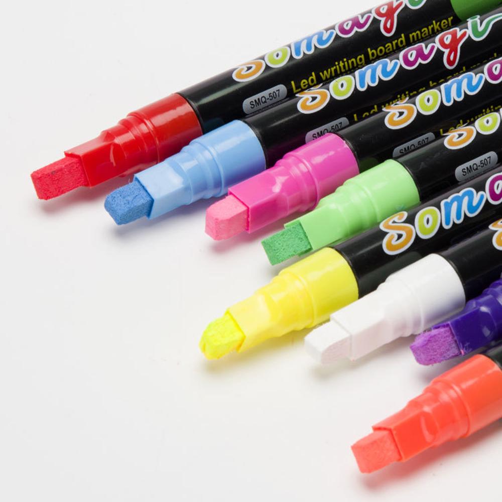 Buy 8 Color Dual Nib 7mm Neon Liquid Chalk Pen Marker Blackboard Glass