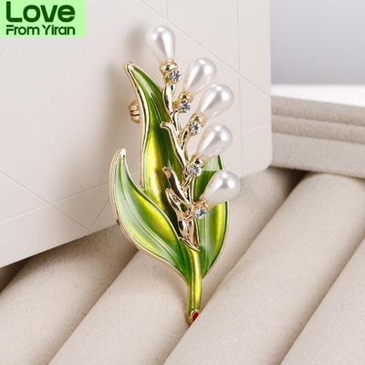 Elegantní dámské brože a špendlíky s perlou ve tvaru kapky vody, módní rostlinné kreativní kovové odznaky, doplňky, brož na svatební párty