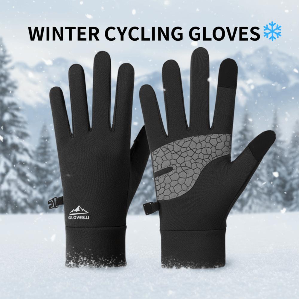 Lock Buckle Winter Cycling Gloves  Warm Outdoor Gloves  Cycling Equipment