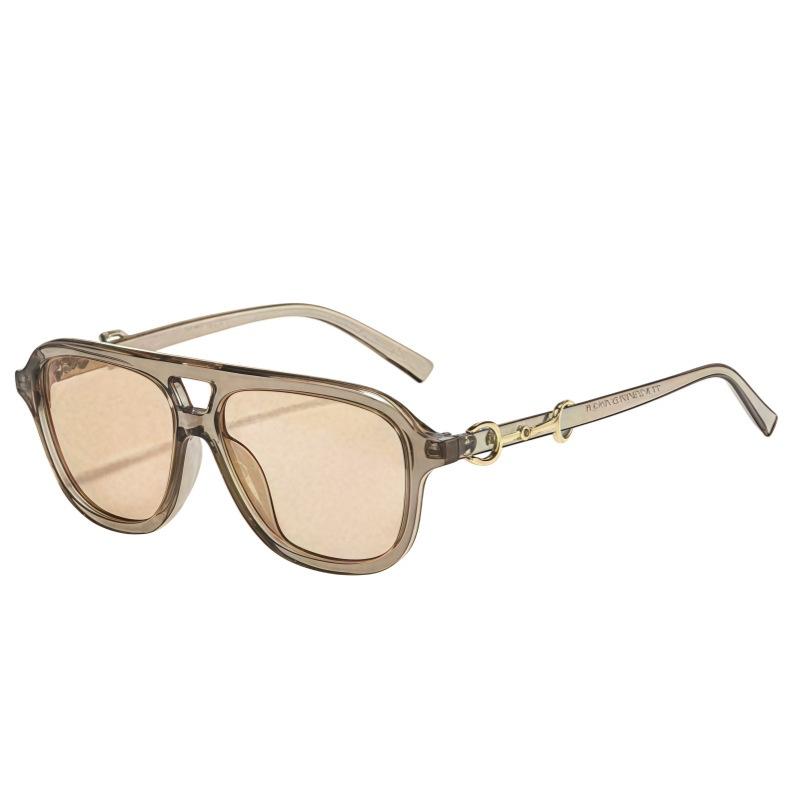 New double beam pilot sunglasses, European and American ins Internet celebrities big frame fashion street shooting show face small sunglasses trend