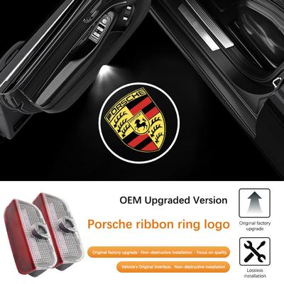 Lumină de bun venit cu logo pe ușa mașinii LED, umbră luminoasă pentru Cayenne Boxster Macan S3 S4 911 Carrera4 Cayman, proiector laser, lumină fantomă