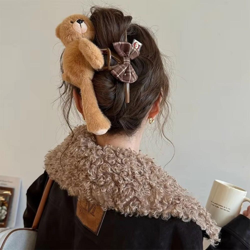 Cartoon Teddybär Haarnadel Plüschpuppe Haaransatz-Clip Modischer Teddybär Haarspange Haaraccessoires