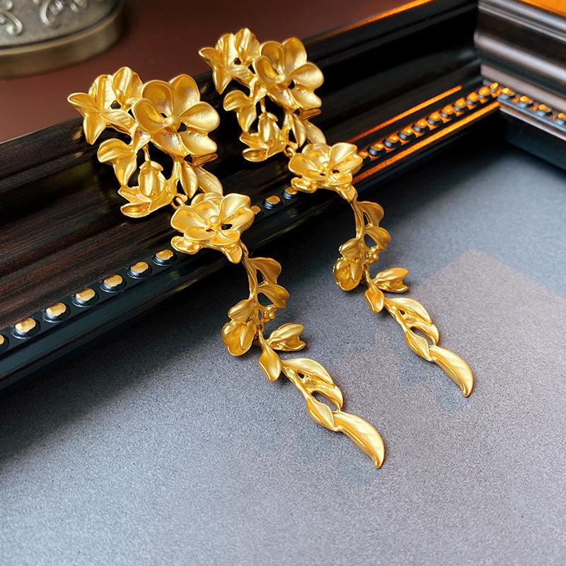 Baroque Style Zircon Earrings,Ornate Filigree Gemstone Earrings,Vintage Gemstone Drop Earrings,