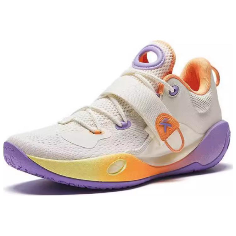 Anta Water Flower 6 Lite Comfortable Shock Absorbing Non-Slip Basketball Shoes Men Sneakers Ivory-White Cloud-Orange 112421608-6