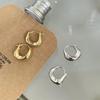 Vintage 925 Sterling Silver Earrings for Women Girls Ear Hoop Versatile Round Circle Drop Earrings Fashion Party Jewery Gifts