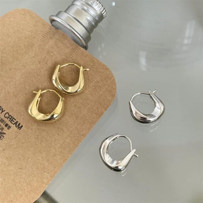 Vintage 925 Sterling Silver Earrings for Women Girls Ear Hoop Versatile Round Circle Drop Earrings Fashion Party Jewery Gifts