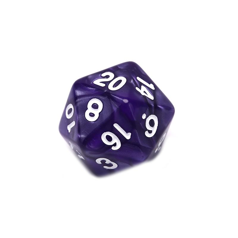 1PC Durable Pearlized D20 Dice Acrylic 20 Sided Dice for Board Game
