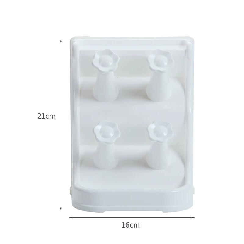 

Настенный держатель для стаканов, пластиковый держатель для стаканов, органайзер, подставка для слива стаканов, стеклянная полка для 4/6 стаканов, домашний декор светло-серый