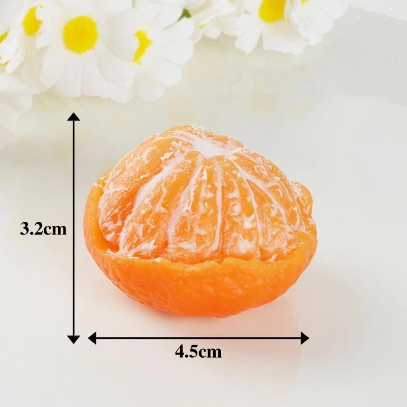 Simulated Peeled Tangerine Keychain Lifelike Design Sturdy Metal Clasp Bag Decor Key Holder Cute Gift For Fruit Lovers