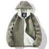 Men Women Fleece Jacket With Hood Warm Winter Thick Polar Outerwear Outdoor Casual Wear