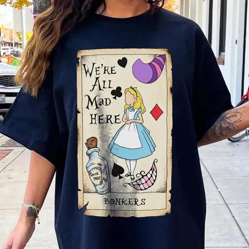 Alice In Wonderland Bonkers Tarot Card Shirt Were All Mad Here S