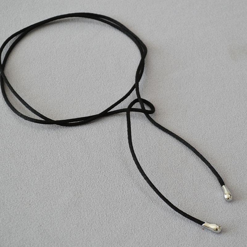 

Niche Personality Black Rope Bow Tie Длина Регулируемая Простой Темперамент Длинное Ожерелье Чокер