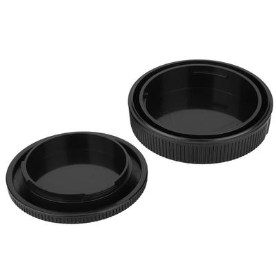 Portable Plastic Cameras Body Front Rear Lenses Cap Cover Set for Canon EOSR Full Frame Camera Black