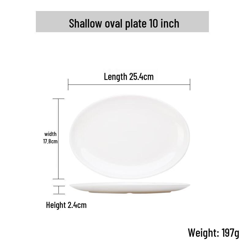 QianXing Melamine Oval Dinner Plates, 10-inch, 10-Pack