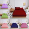 Color Mattress Solid Protector Pillowcase Bedspread Set Home Textile Accessories