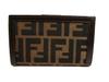 Authentic FENDI Zucca Khaki Canvas Brown Leather Bifold Wallet Compact Wallet #b174  Open box
