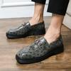 Men's Classic Simple Munch Shoes Pointed Buckle Retro Loafers British Style Business Casual Versatile Dress Shoes