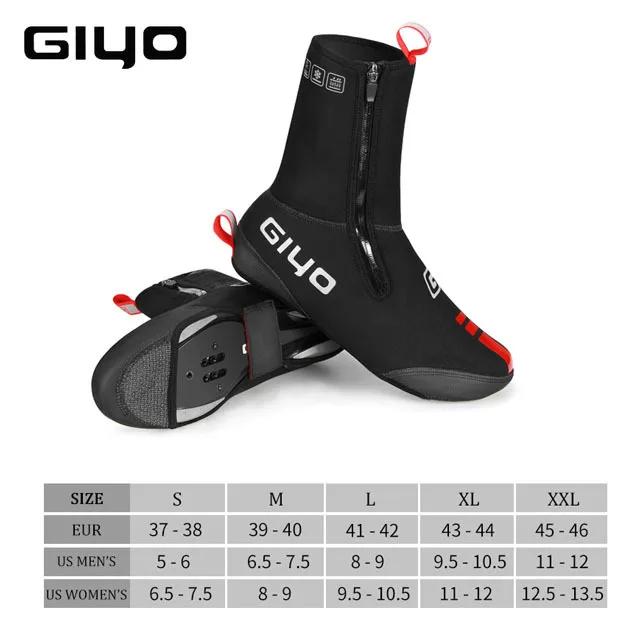 GIYO Bicycle Shoes Covers MTB Road Bike Winter Thicken Warm Thermal Overshoes Waterproof Reflective Cycling Shoe Cover Booties S
