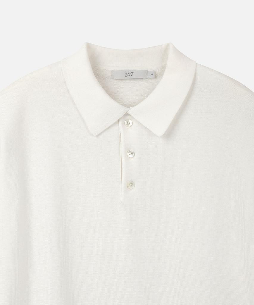 247Silijeu Supima Cotton Collar Half Knit White (A Type)
