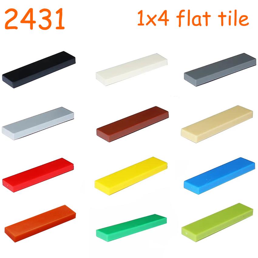 50/200PCS 2431 Dimension 1x4 Flat Tile 1*4 Blocks MOC Assemble Particles Smooth Construction Bricks DO IT YOURSELF Learning Creativity Toy ideal for
