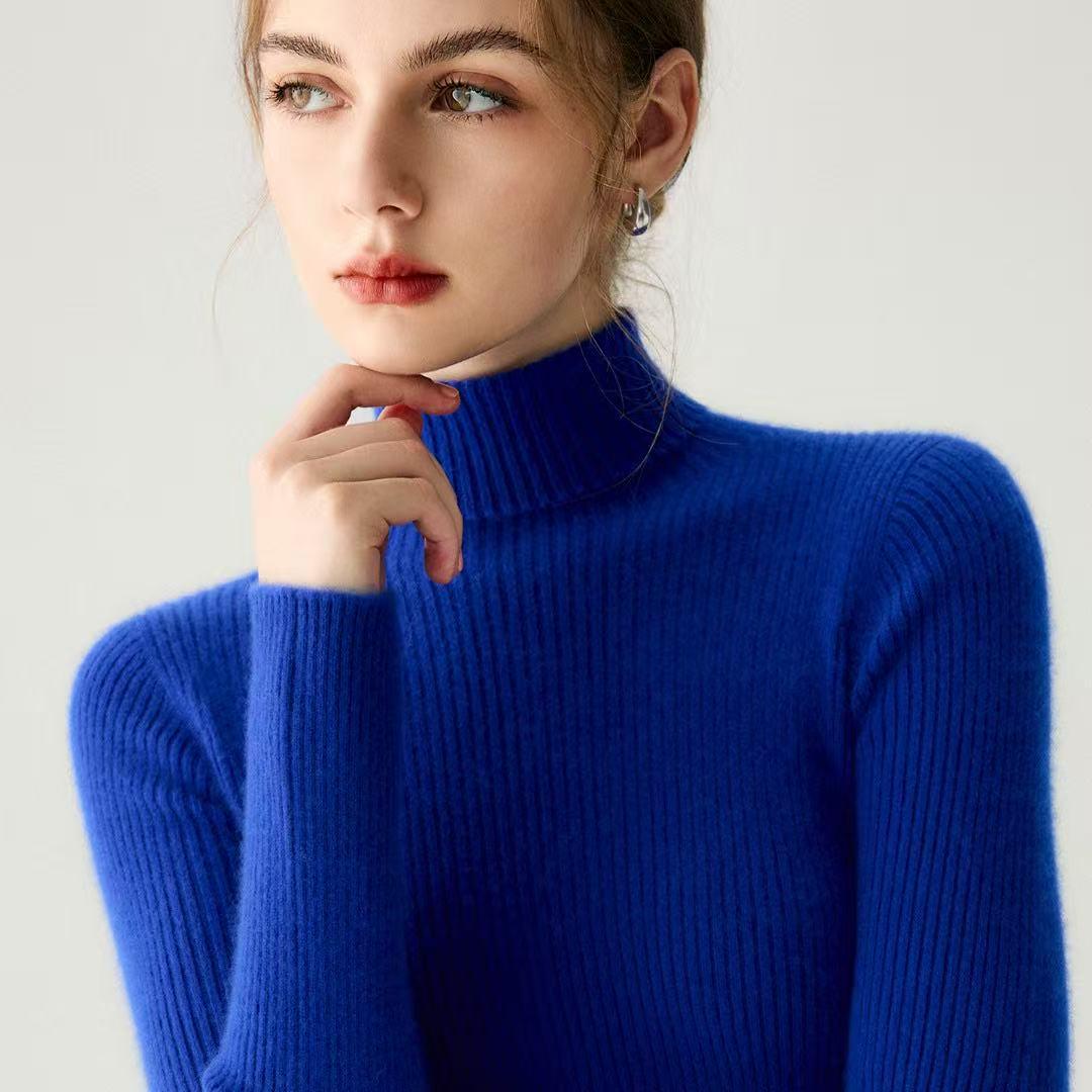 Women`s 100% Cashmere Knit Slim-Fit Base